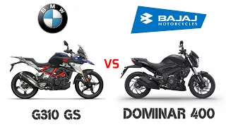 BMW G 310 GS VS BAJAJ DOMINAR 400_DETAILED COMPARISON_MILEAGE_TOP SPEED_PRICE_BIKE INFORMER