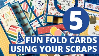 ⭐️ 5 NEW SIZE ⭐️ Fun Fold Cards Using YOUR Paper Scraps!