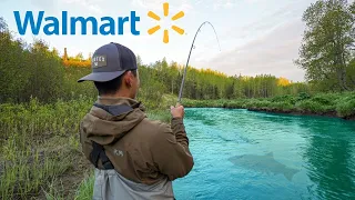 $75 Walmart Alaska King Salmon Fishing Challenge! (CATCH CLEAN COOK)