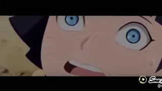 Himawari menunjukan mata byakugan saat menolong shukaku