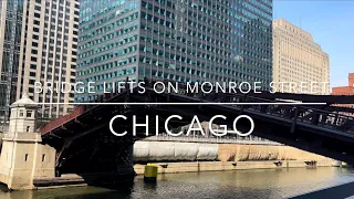 [4K] Downtown Chicago, IL US - Bridge lift testing on Monroe Street