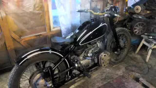 m-72 motorcycle. The first run after the restoration.