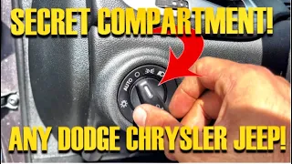 YOUR DODGE CHARGER OR CHRYSLER 300 HAS A SECRET COMPARTMENT! HOW TO REMOVE HEADLIGHT SWITCH FAST!