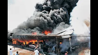 Model Bazar (Itwar Bazar) Peshawer Road Rawalpindi caught fire, many shops burned out