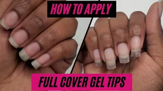How to apply Gel Tips|Full Cover Gel Tips Application with Rubber Base Coat