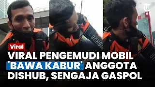 WADUH! Anggota Dishub 'Nemplok' di Kap Mobil, Pengemudinya Malah Sengaja Tancap Gas