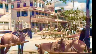 Paramaribo Suriname rond 1930 - 1940  in kleur Colorized with AI from Google 2022