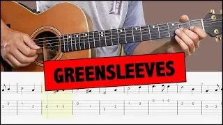 Greensleeves // Easy Guitar Tutorial (MELODY) + TAB