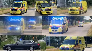 DSI en 9x Ambulance 05-102 05-343 05-101 05-112 06-154 05-151 05-157 met spoed door Enschede