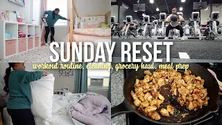 SUNDAY RESET! ALL DAY CLEAN WITH ME, WEEKLY GROCERY HAUL, GYM WORKOUT, MEAL PREP & COOK WITH ME