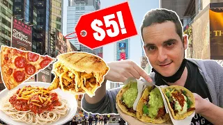 The BEST Cheap Eats in NEW YORK CITY ($5 Times Square Food Guide)