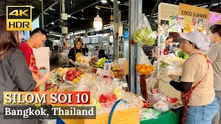 [BANGKOK] Silom Soi 10 "Exploring Bangkok Food Paradise At Lunch Time" | Thailand [4K HDR Walk]