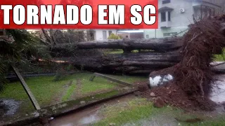 tornado em Santa Catarina avanço frente fria chuva e vento no RS