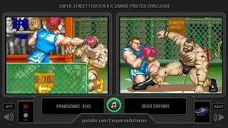 Super Street Fighter II X (3DO vs Sega Saturn) Side by Side Comparison