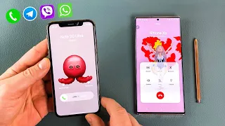 Note 20 Ultra vs iPhone Xs Incomig & Outgoing Calls Viber + WhatsApp + Telegram + Phone Calling