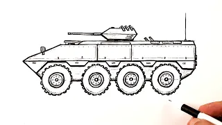 How to draw a Armored personnel carrier