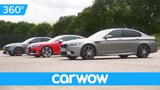 BMW M5 v Mercedes-AMG E63 S v Audi RS 5 360-degree DRAG RACE