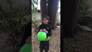 Trying helium balloons