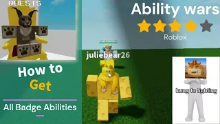 How to get all badge abilities in Ability Wars Roblox In game experience, Roblox app, All devices
