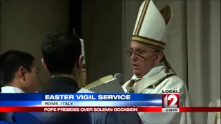 Pope presides over Easter Vigil service amid martyr concerns