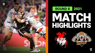 Dragons v Wests Tigers Match Highlights | Round 8, 2021 | Telstra Premiership | NRL