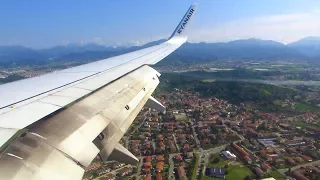 RYANAIR 737-800 (EI-FIO) Beautiful Day Landing at Milan Bergamo Airport (BGY) [Full HD]