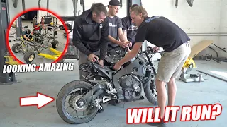 Build Wars DAY 2: Buying a WRECKED 1000cc Street Bike for Our Golf Cart Build!! (SHE'S A RIPPER)