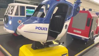 RG Mitchell 1995 police Helicopter kiddie ride at the liberty tree Mall￼