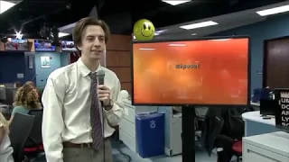 So Awkward: Guy Walks Into A Newsroom To Sing 'Wipeout'