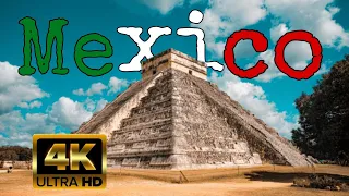 Flying over Mexico 4k UHD |  Cancún, Yucatan, Beaches and Nature along with Relaxing Music  🇲🇽