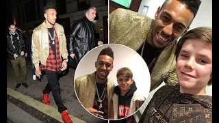 Pierre-Emerick Aubameyang hangs out with Beckham kids at Arsenal