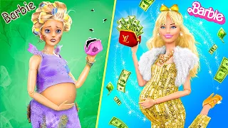 Rich vs Broke Barbies with Their Babies / 32 Dolls DIYs