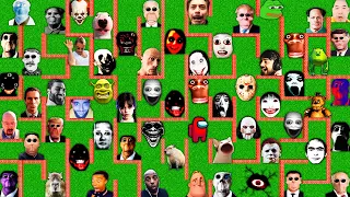 SURVIVAL MAZE with 100 NEXTBOTS in MINECRAFT animation - OBUNGA gameplay - coffin meme