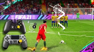 FIFA 21 ALL FREE KICKS FROM ALL ANGLES HOW TO SCORE  KNUCKLEBALL, CURVED, TOP SPIN AND TRIVELA SHOT