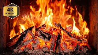 🔥 Burning Fireplace Crackling 🔥 4K ULTRA HD Relaxing Fireplace & Crackling Fire Sounds