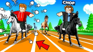 ROBLOX CHOP AND FROSTY RACE IN HORSE RACE SIMULATOR