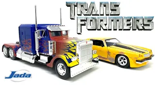 JADA Toys Transformers 2007 OPTIMUS PRIME & BUMBLEBEE 1977 Camaro Unboxing & Review