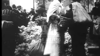 1900's Parisian Marketplace.  Archive film 93468