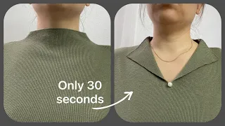 ✅️ Collar opening tips for a knitted shirt with a high collar in just 2 minutes