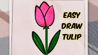 How To Draw Tulip!Easy Drawing!Easy Draw ForBeginners!Flowers! @learnandmasti4255