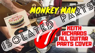 The Rolling Stones - Monkey Man (Let It Bleed) Keith Richards All Guitars Cover (Isolated Parts)