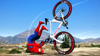 GTA 5 SPIDERMAN DOWNHILL Bicycle FAILS | Ragdolls & Funny Moments ep.29 (Euphoria Physics)