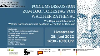 LIVE: PODIUMSDISKUSSION ZUM 100. TODESTAG VON WALTHER RATHENAU