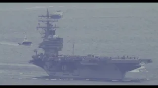 USS Ronald Reagan (CVN 76) Departute from Yokosuka US Naval Base
