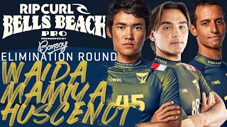 Rio Waida, Barron Mamiya, Maxime Huscenot | Rip Curl Pro Bells Beach - Elimination Round Heat Replay