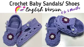 How to Crochet Baby Sandals / Shoes | English Tutorial | step by step | 0 to 3 Months