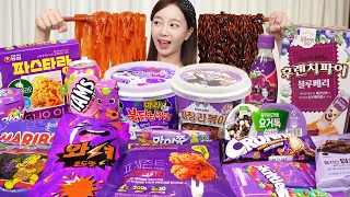 [Mukbang ASMR] Korean Conveniece Store food 💜 Color Food Ramen Desserts spicy noodles Ssoyoung