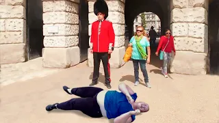 Karen tries to mess with a royal guard.. (BIG MISTAKE)