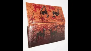 #KIA |00850|Shantiniketan|Leather|Hand|Block|Print|Purse|Wallet|Online|@9502376330