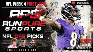 2022 NFL WEEK 4 DRAFTKINGS PICKS AND STRATEGY | NFL DFS FIRST LOOK